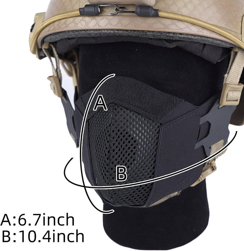 D.M.GEAR قناع هوائي شبكي، قناع نصف وجه، مريح وقابل للتعديل وقابل للتنفس، قناع واقي للوجه السفلي التكتيكي للاستخدام الخارجي - Image 5